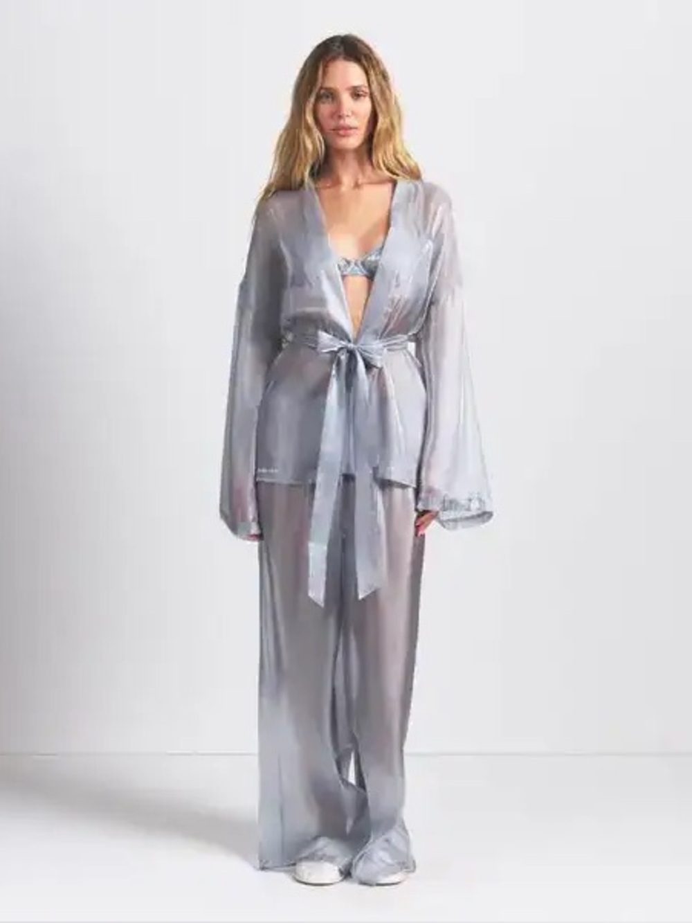 SKIMS Liquid organza wrap sleep set, size small